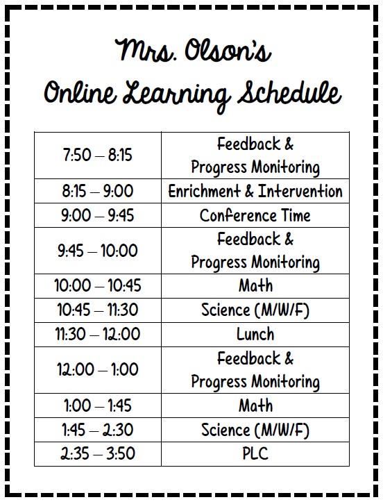 Online Learning Schedule 